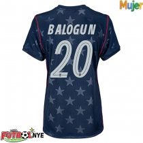 Camiseta Estados Unidos Folarin Balogun #20 Visitante Equipación para mujer Mundial 2026 manga corta